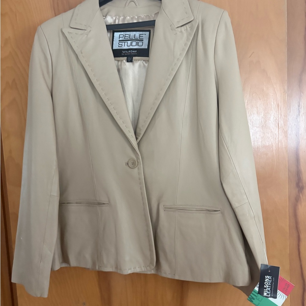 Wilsons Leather Women's Beige Blazer